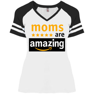 Moms are Amazing Ladies' Game V-Neck T-Shirt